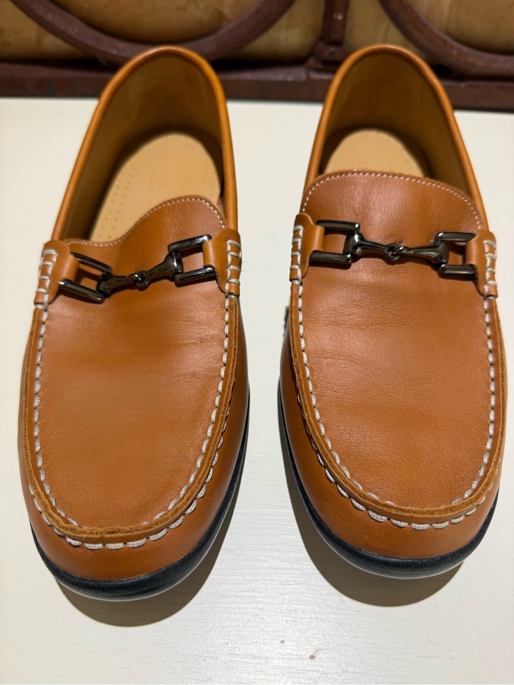 FootJoy Tan Leather Bit Slip-Ons